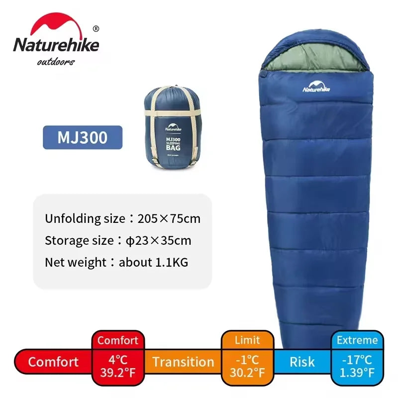 Naturehike Mummy Sleeping Bag | Winter Rated -12°C Lightweight MJ300/MJ600