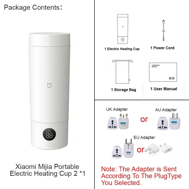 NEW Mijia Portable Electric Kettle 2 Thermos Cup Fast Water Boiler 350ml Smart Temperature Insulated Kettle Travel (CN)