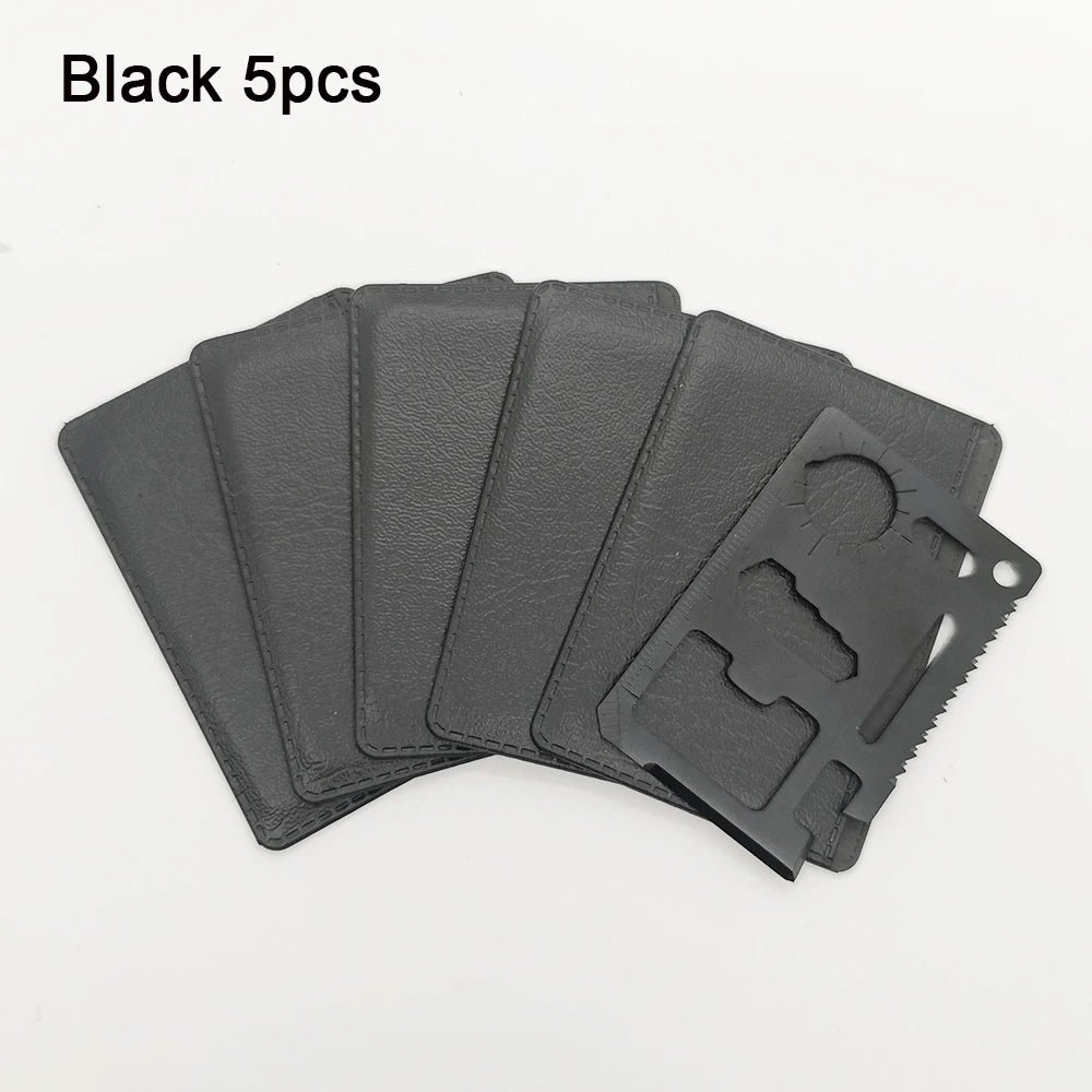 Stainless Steel EDC Pocket Tool 11 in 1 Credit Card Portable Multi Function Survival Tool For Outdoor Camping Hunting Traveling