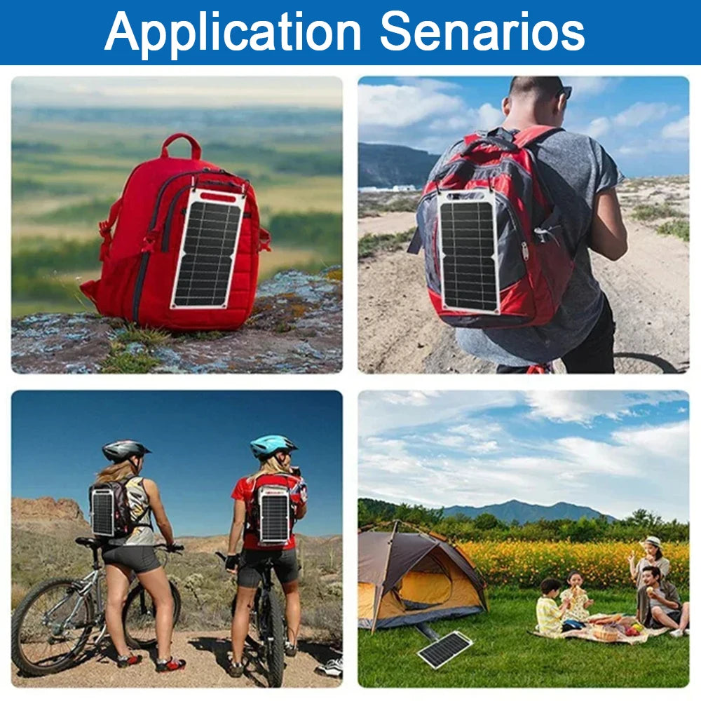 30W Sunpower Portable Solar Panel 5V Solar Plate WithUSB Safe Stabilize Charger ForPower Bank Phone Outdoor Camping Home RV Gift