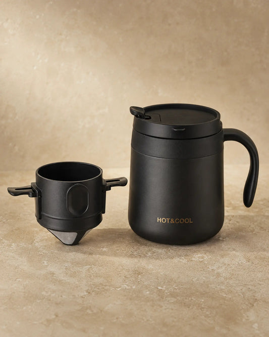 ARWE pour-over dripper and mug set, left angle
