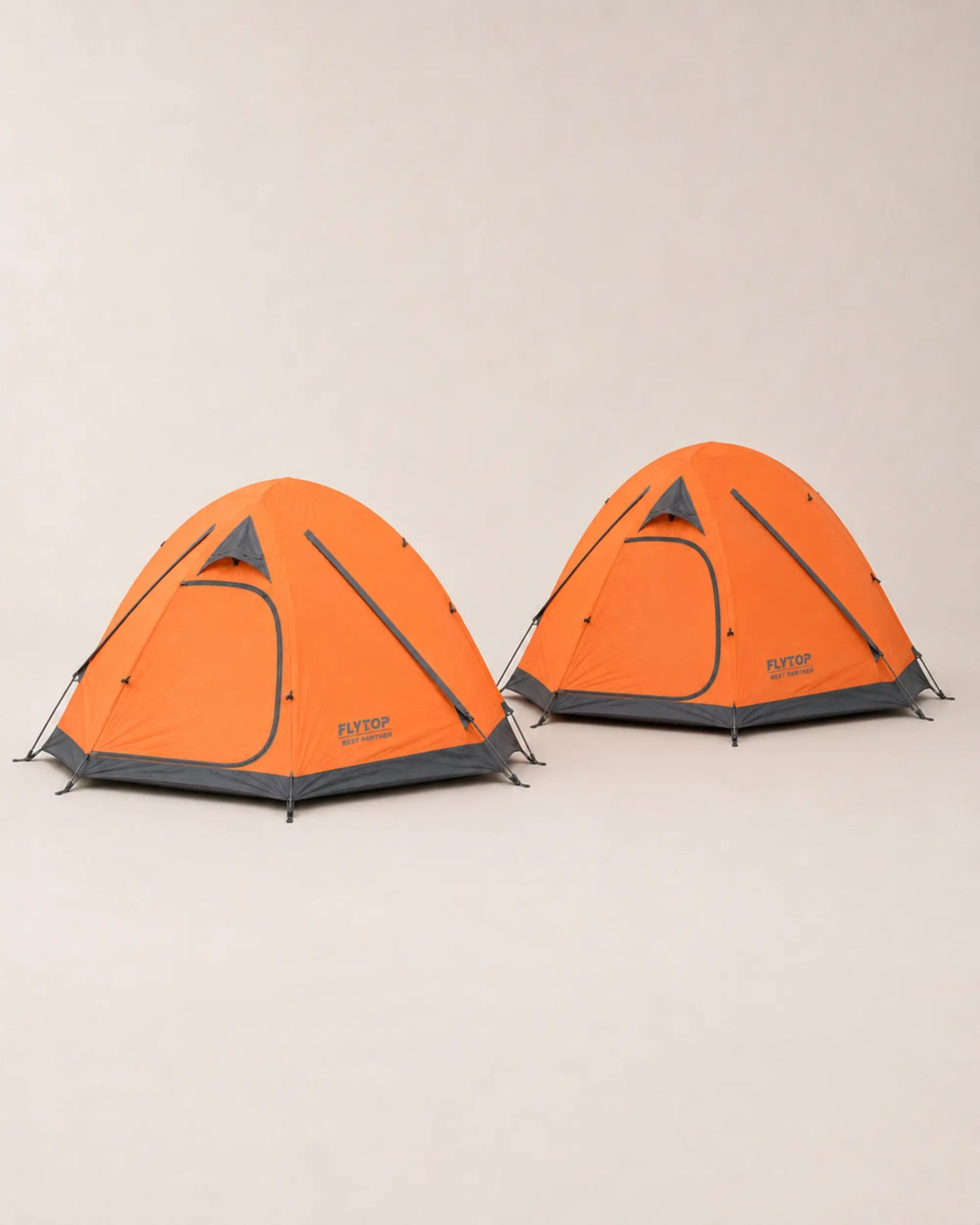 Two FLYTOP orange waterproof camping tents representing the Orange two-pack variant