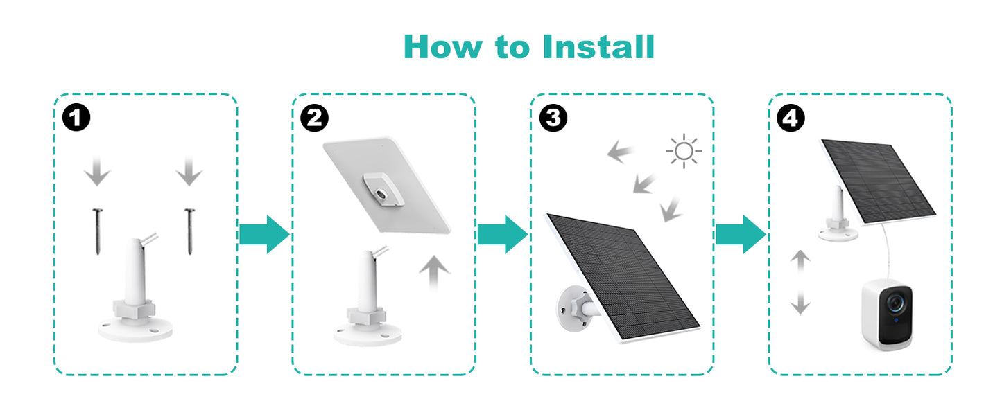 10W 5V Solar Battery Charger For Security Camera Portable Solar Power Panel With Micro USB Type-C Output Solar Panel Charger Kit