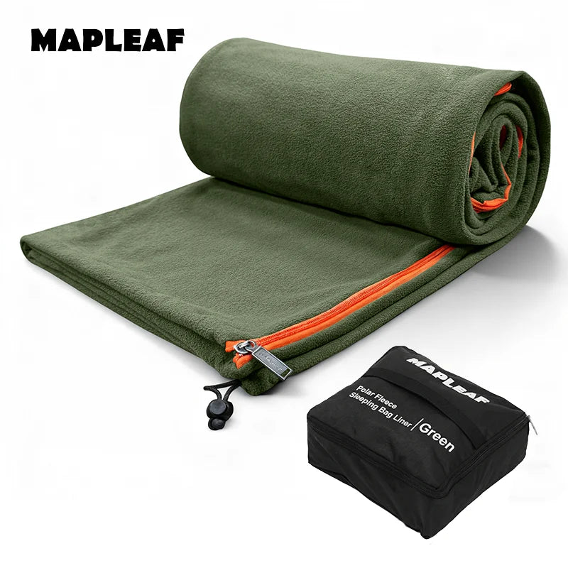 MAPLEAF Fleece Sleeping Bag Liner Lightweight Winter Sleeping Sack Sleeping Bag Sheet Travel Camping Sheet Camping Blanket Liner