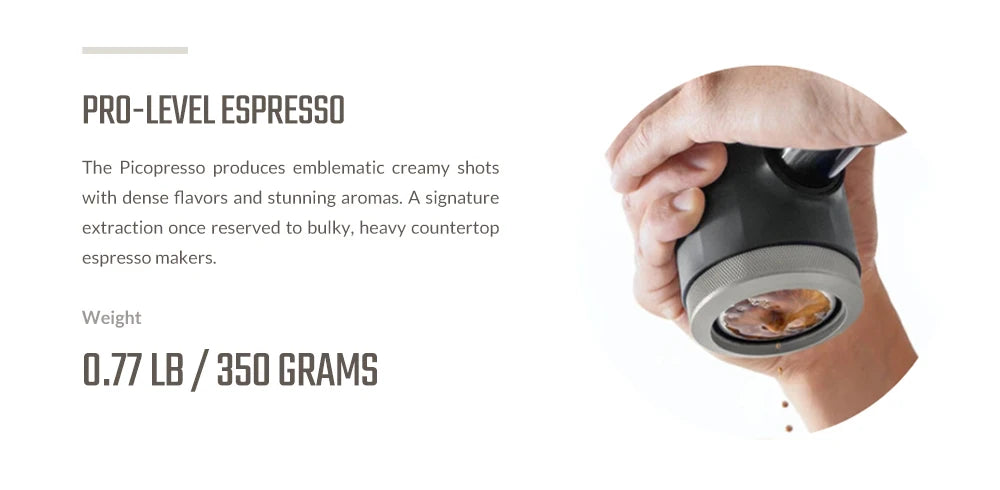 WACACO Picopresso Portable Espresso Maker — 18-Bar Pressure, Compact Travel Coffee Machine