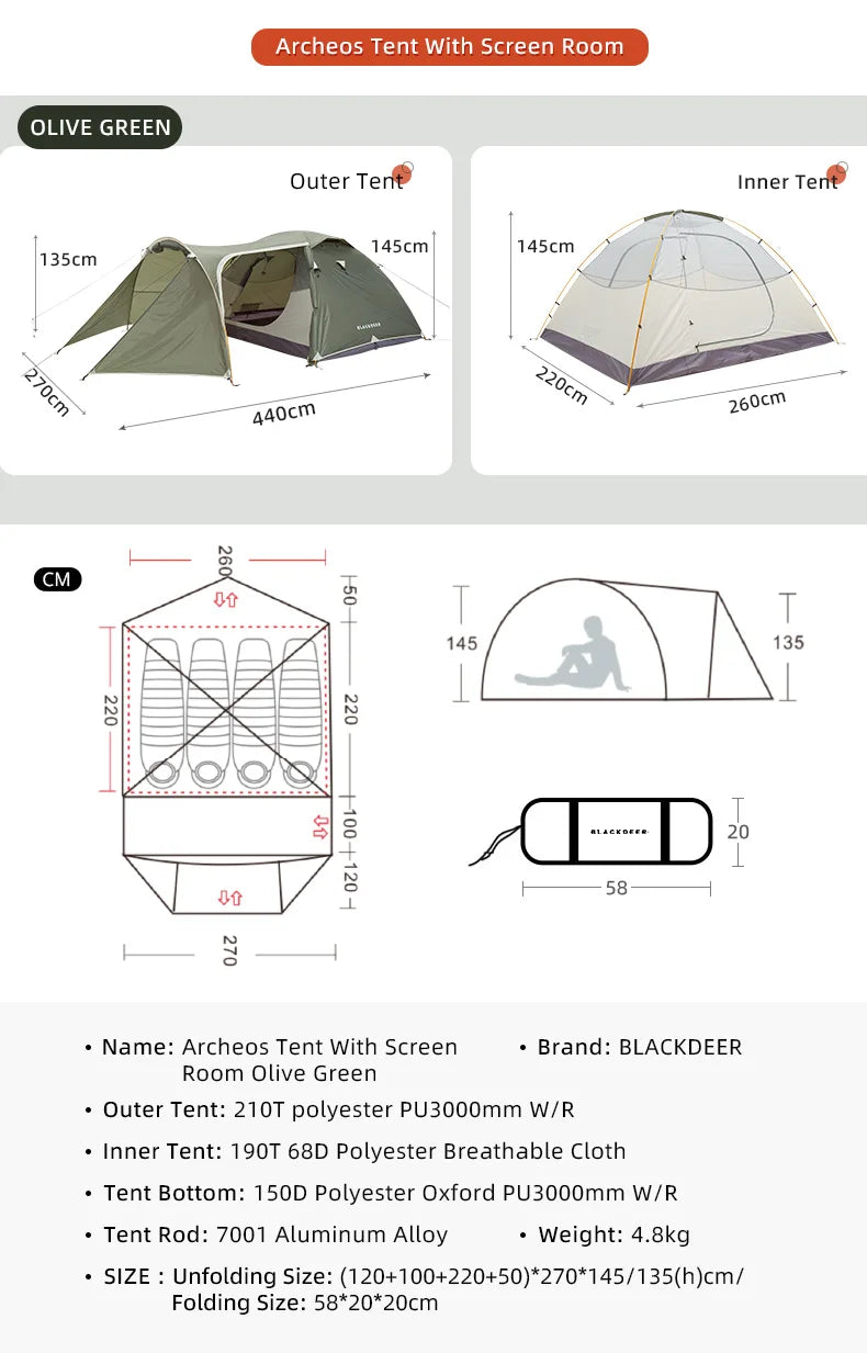 Blackdeer Archeos 2-3 Person | 4-Season Winter Skirt Tent Waterproof