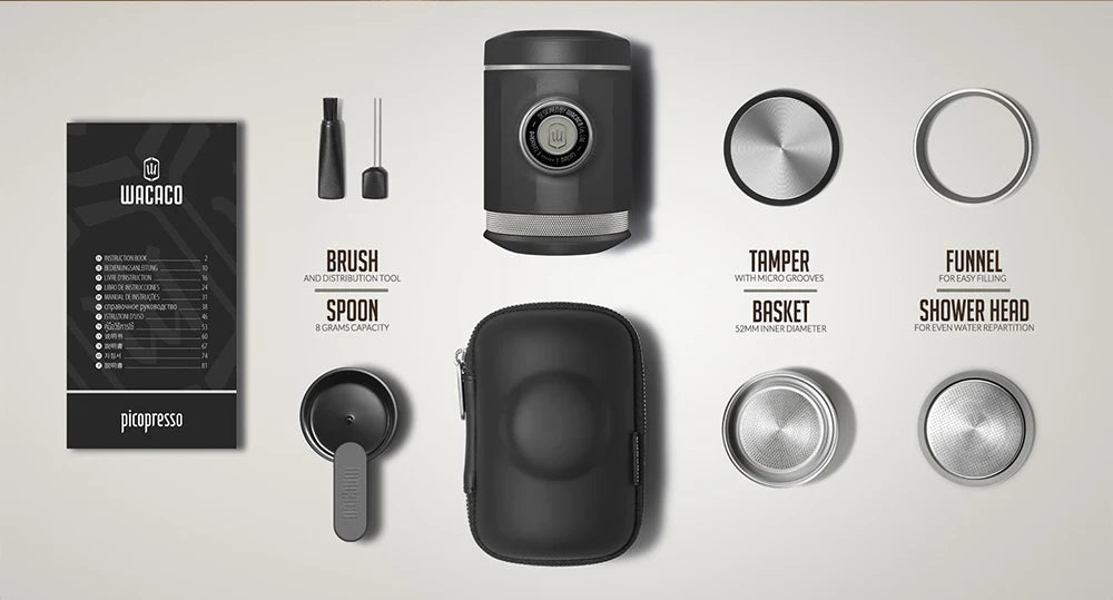 WACACO Picopresso Portable Espresso Maker — 18-Bar Pressure, Compact Travel Coffee Machine