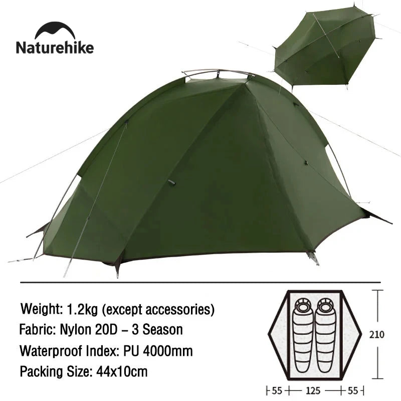 Naturehike Tagar Ultralight Hiking Tent Outdoor Summer Lightweight Camping Rainproof 1-2 Person Tent