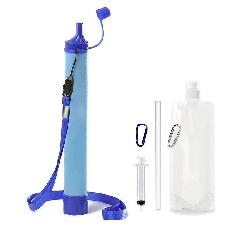 Personal Water Filter Straw — Emergency Survival Filtration for Camping & Hiking