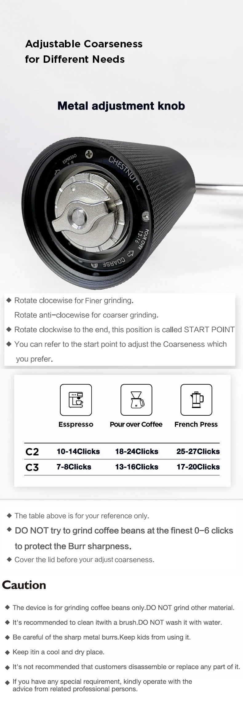 TIMEMORE Chestnut C3 Manual Coffee Grinder