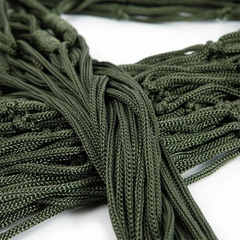 Nylon Rope Meshy Hammock for Outdoor Sleeping Net Bed with Rope Portable Camping Garden Beach Yard Travel Swing Hanging Bed
