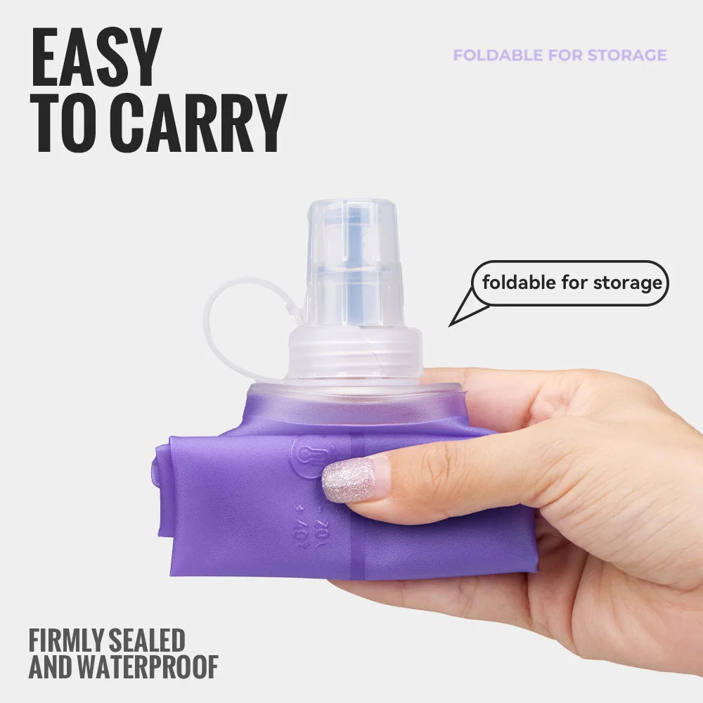 WRELS Collapsible Water Bottle BPA Free Silicone Foldable Soft Flask Outdoor Sport Portable Water Bag Running Camping Water Bag