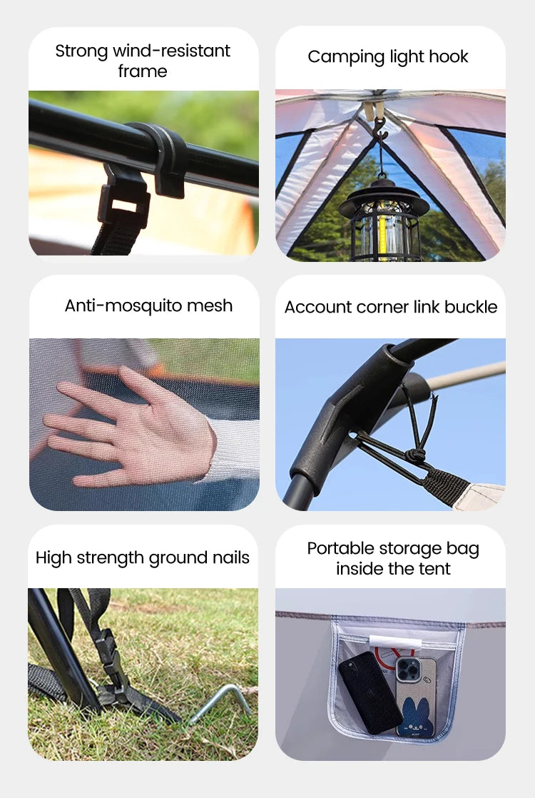 8-12 Person Family Tent | 2 Bedrooms + Living Room, 4-Season