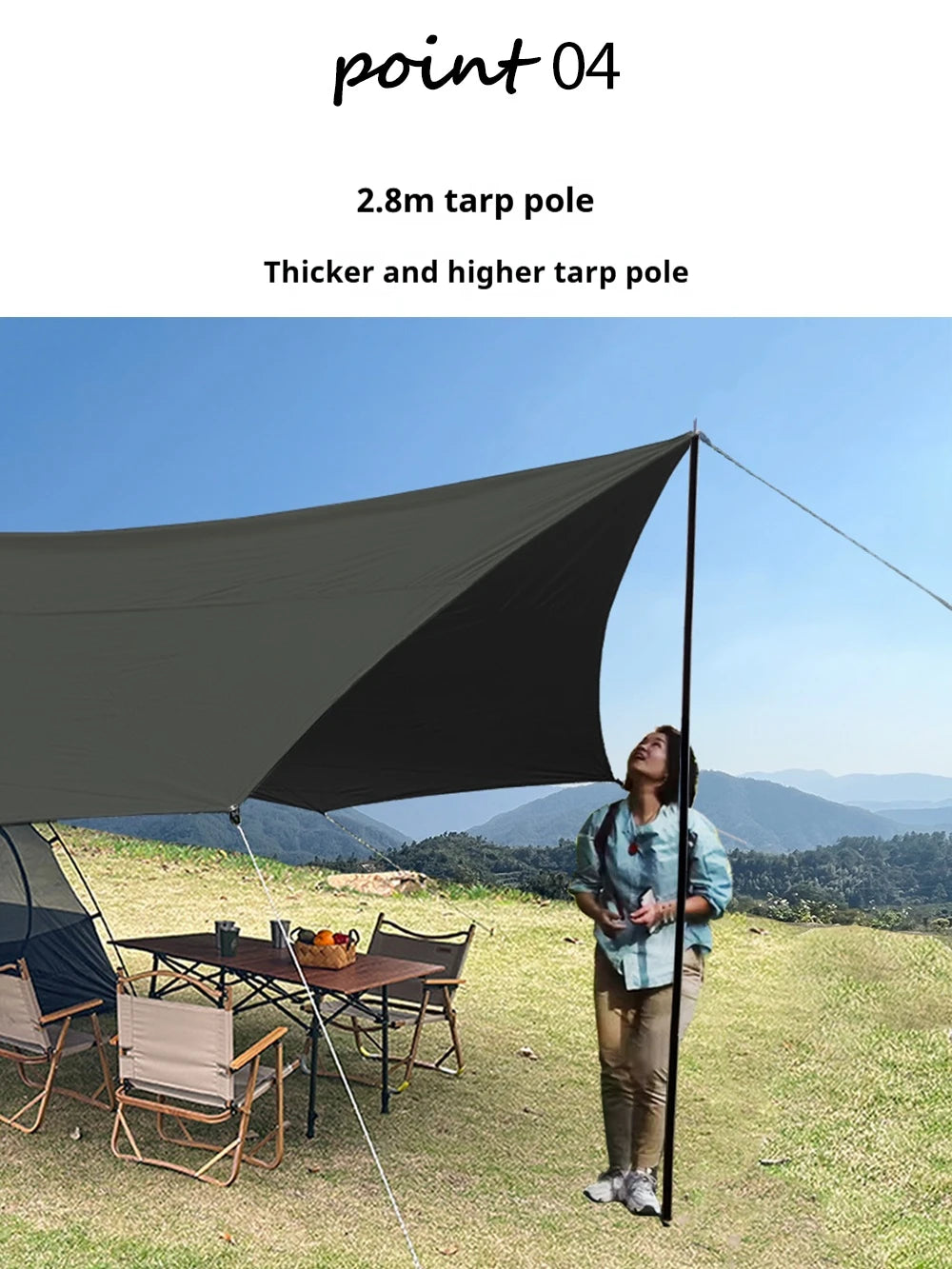 5.1x5.1m Octagon Black Coating Tarp | 8000mm Waterproof, UV Block