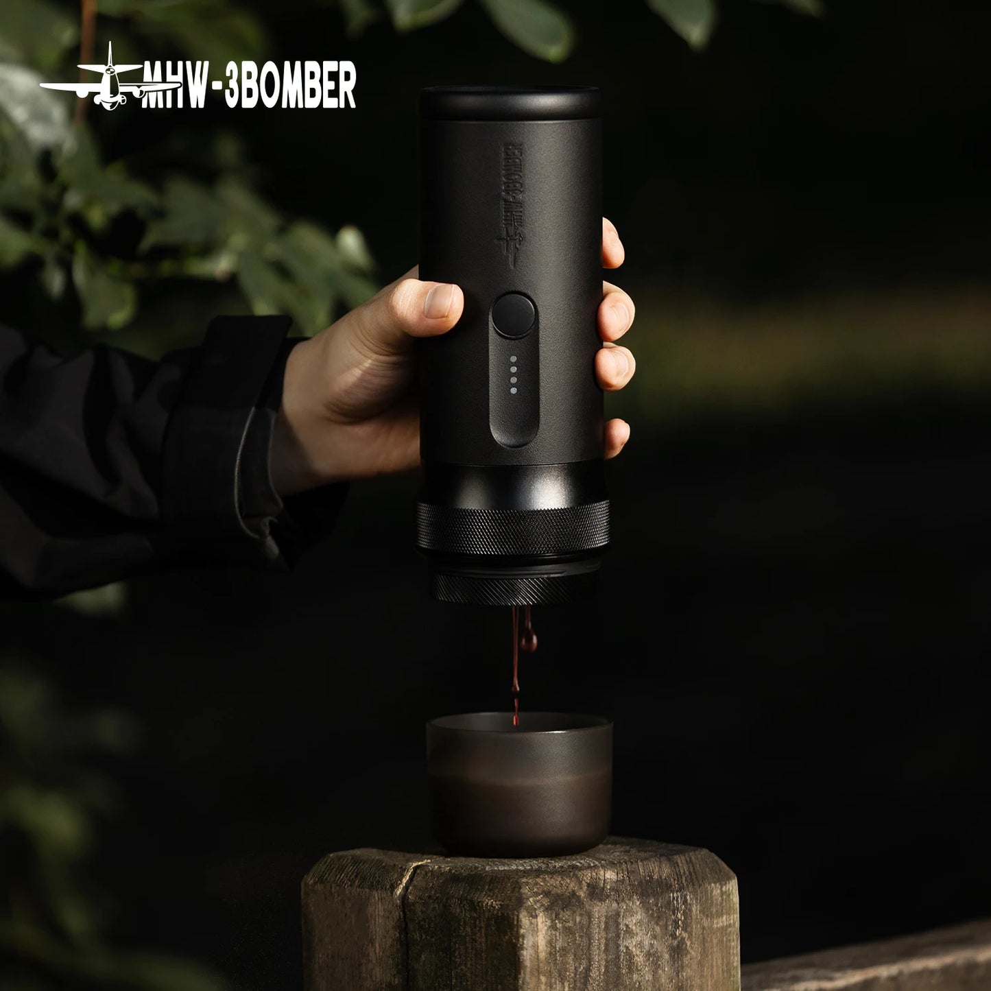 MHW-3BOMBER X-Press58 portable USB electric espresso machine with 58mm portafilter and storage kit