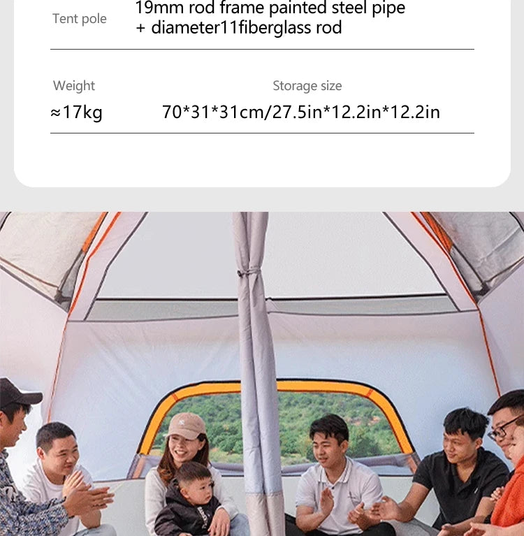 8-12 Person Family Tent | 2 Bedrooms + Living Room, 4-Season