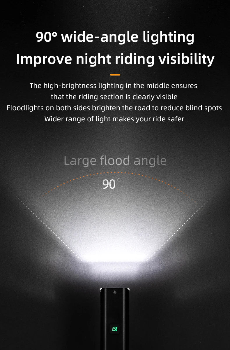 ROCKBROS 1000LM Bike Light Front Lamp Type-C Rechargeable LED 4500mAh Bicycle Light Waterproof Headlight Bike Accessories