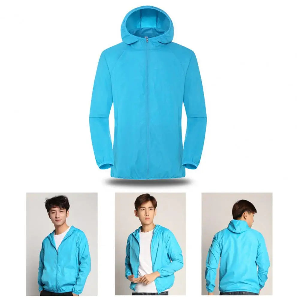 Sun Skin Coats Ultra Light Portable Foldable Hooded Windbreaker Jacket Unisex Anti UV Waterproof Camping Rain Jacket