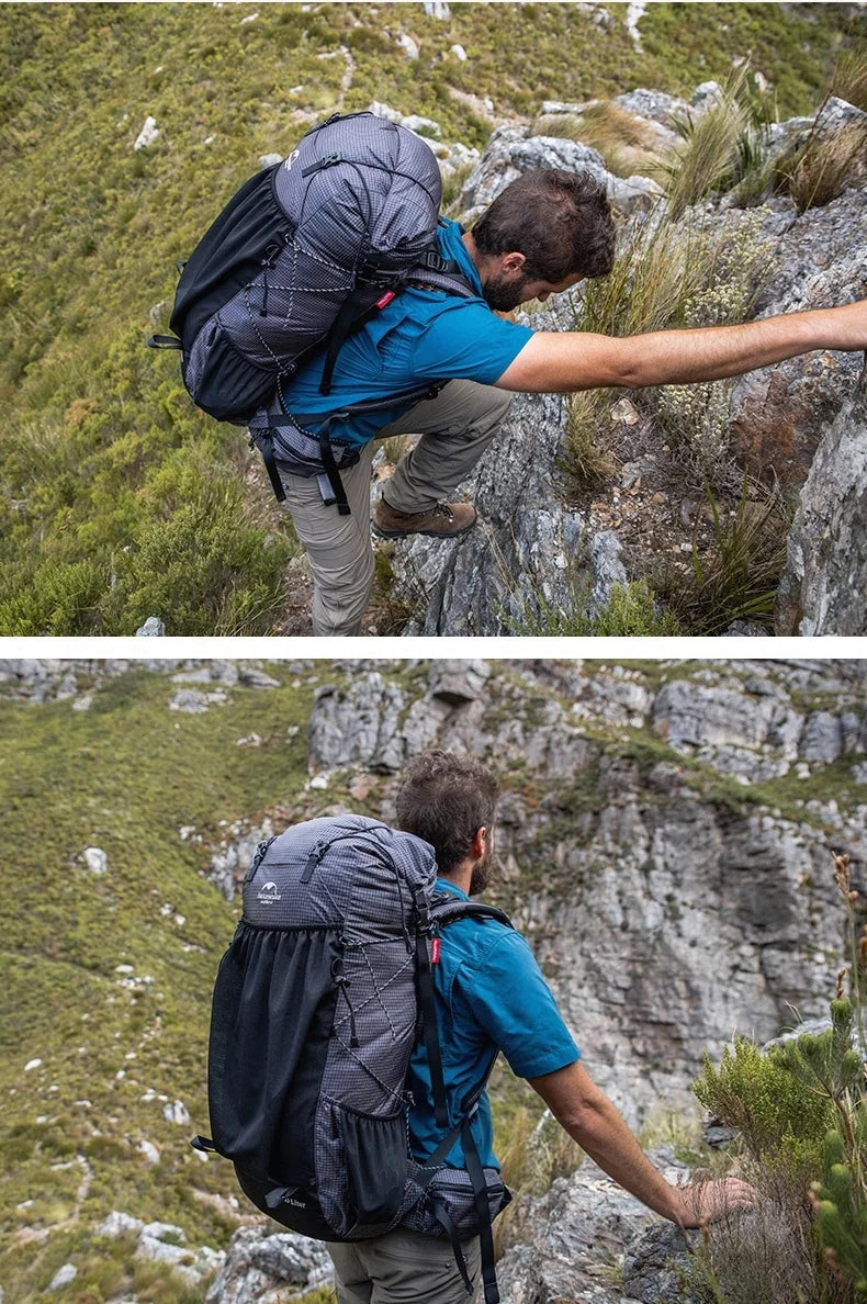 Naturehike Rock Series Hiking Backpack | 40L / 60L, Rain Cover, 420D Nylon
