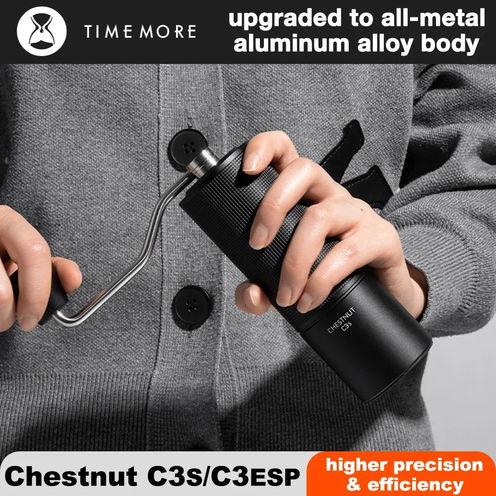 TIMEMORE Chestnut C3S / C3ESP Manual Coffee Grinder — All-Metal Body, S2C Burr, Portable