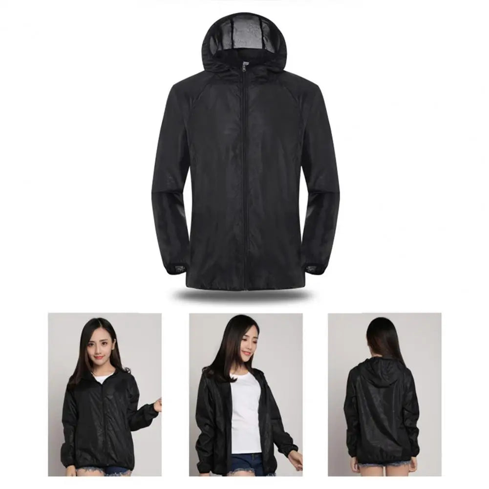 Sun Skin Coats Ultra Light Portable Foldable Hooded Windbreaker Jacket Unisex Anti UV Waterproof Camping Rain Jacket