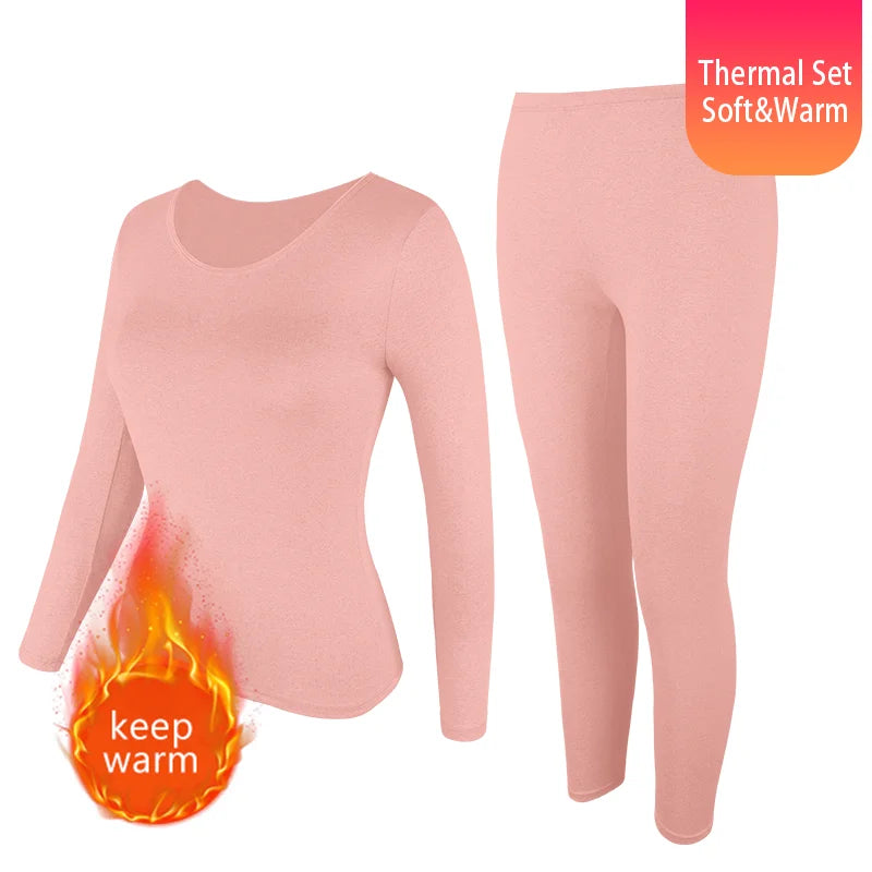 Women Thermal Underwear Set 2 Pack Long Johns Ultra Soft Fleece Lined Base Layer Keep Warm Cold Weather Top Bottom