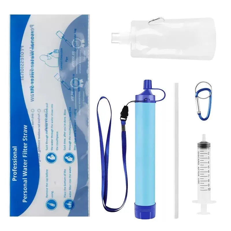 Personal Water Filter Straw — Emergency Survival Filtration for Camping & Hiking