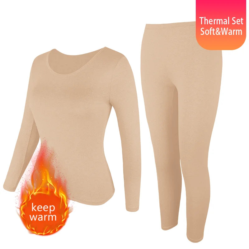 Women Thermal Underwear Set 2 Pack Long Johns Ultra Soft Fleece Lined Base Layer Keep Warm Cold Weather Top Bottom