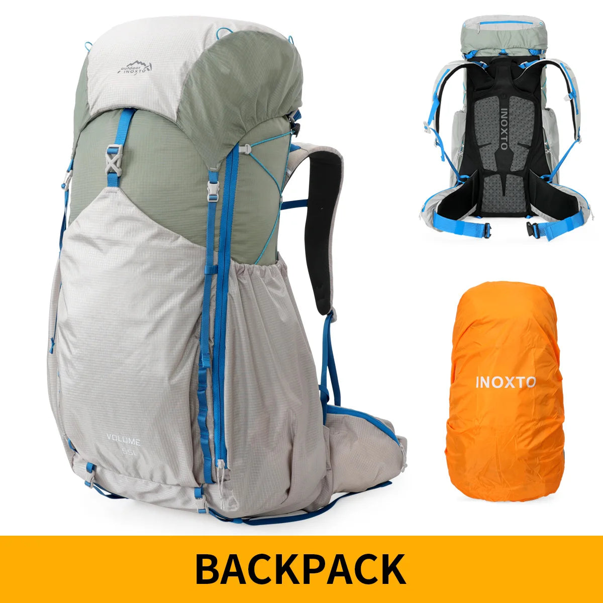 55L Internal Frame Waterproof Hiking Backpack | Rain Cover, Lightweight
