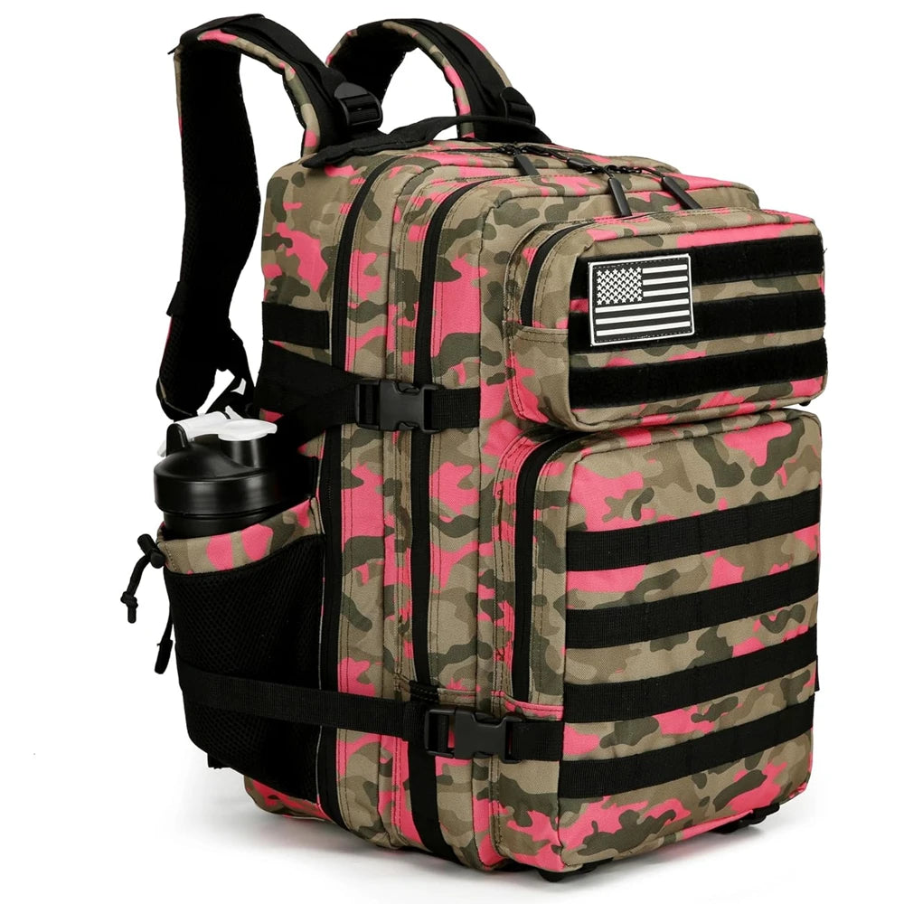 45L Tactical MOLLE Backpack | Waterproof Nylon, Softback