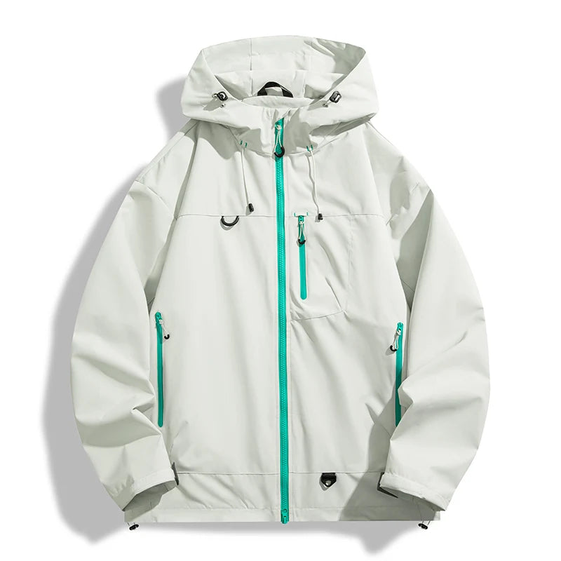 JNLN Unisex Waterproof Windbreaker Outdoor Sport Windproof Single-Layer Jacket Men Women Hiking Climbing Trekking Rain Coat