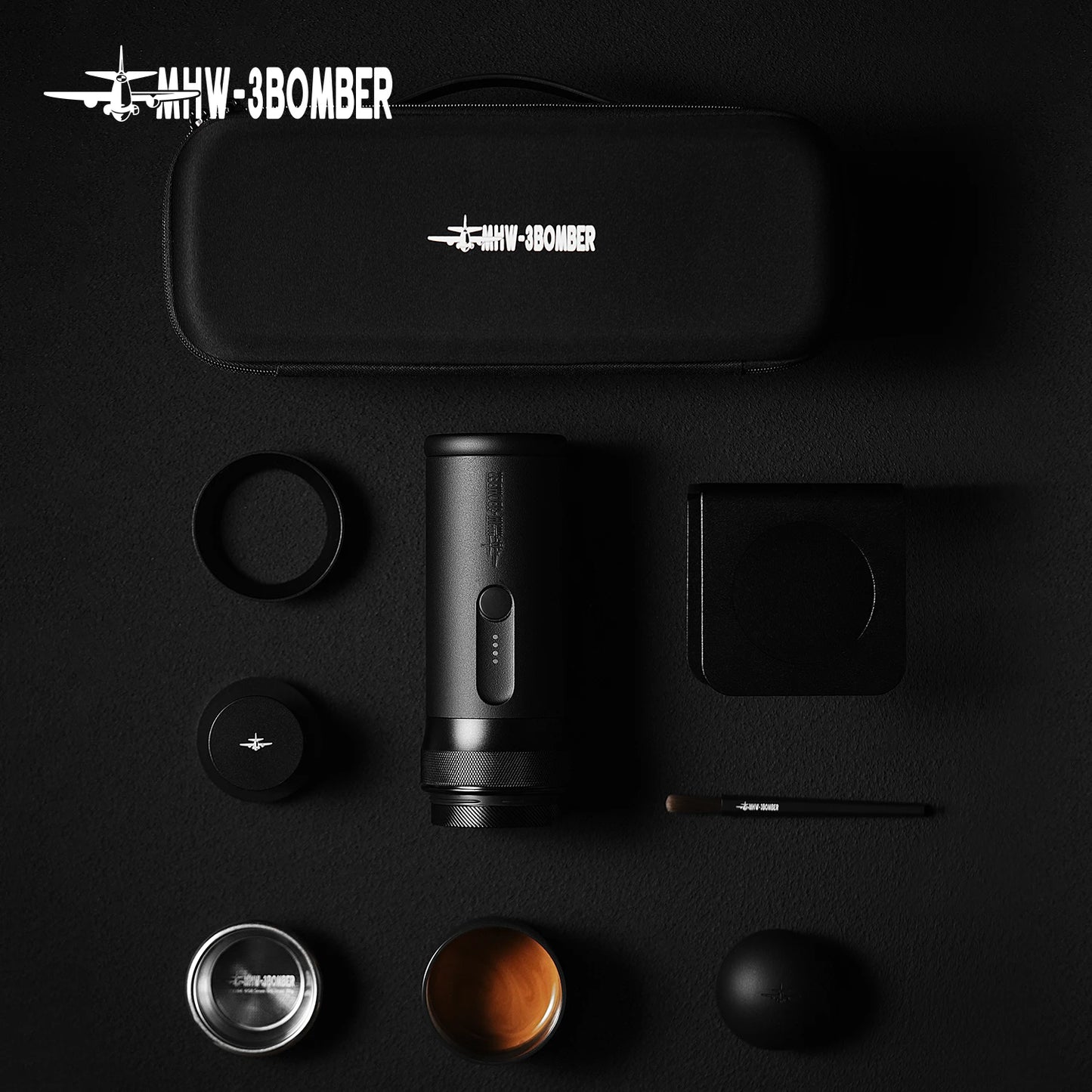 MHW-3BOMBER X-Press58 Portable Espresso Machine — USB Electric, 58mm, Travel & Camping Coffee Maker