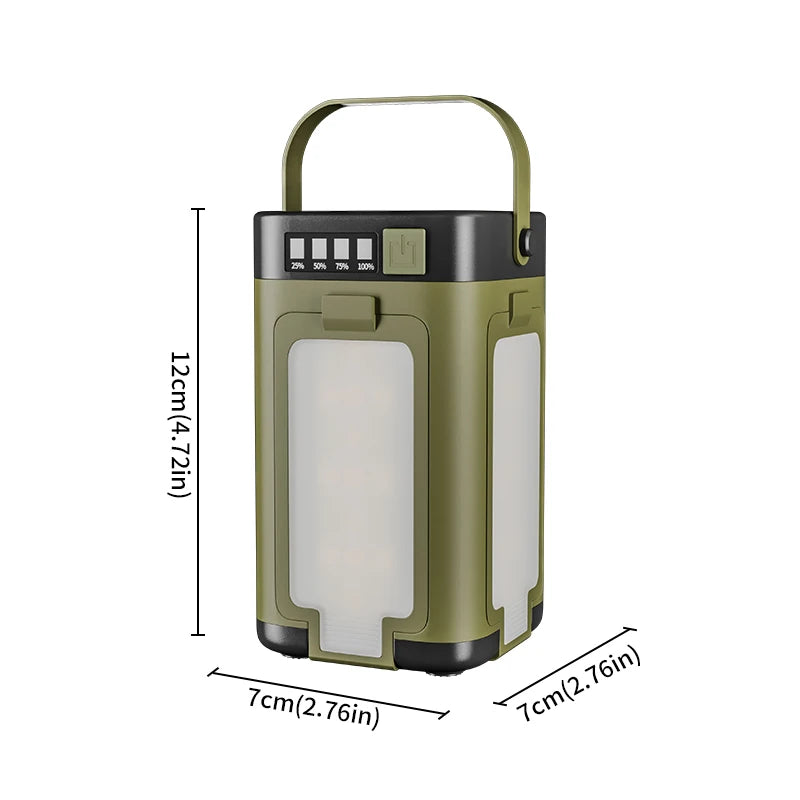 Solar Outdoor Portable Camping Light Solar Charging Foldable 2000mah Power Bank Intelligent Display Portable Hanging Tent Light