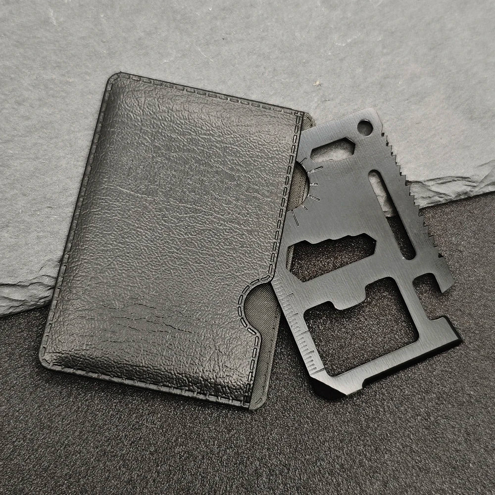 Stainless Steel EDC Pocket Tool 11 in 1 Credit Card Portable Multi Function Survival Tool For Outdoor Camping Hunting Traveling