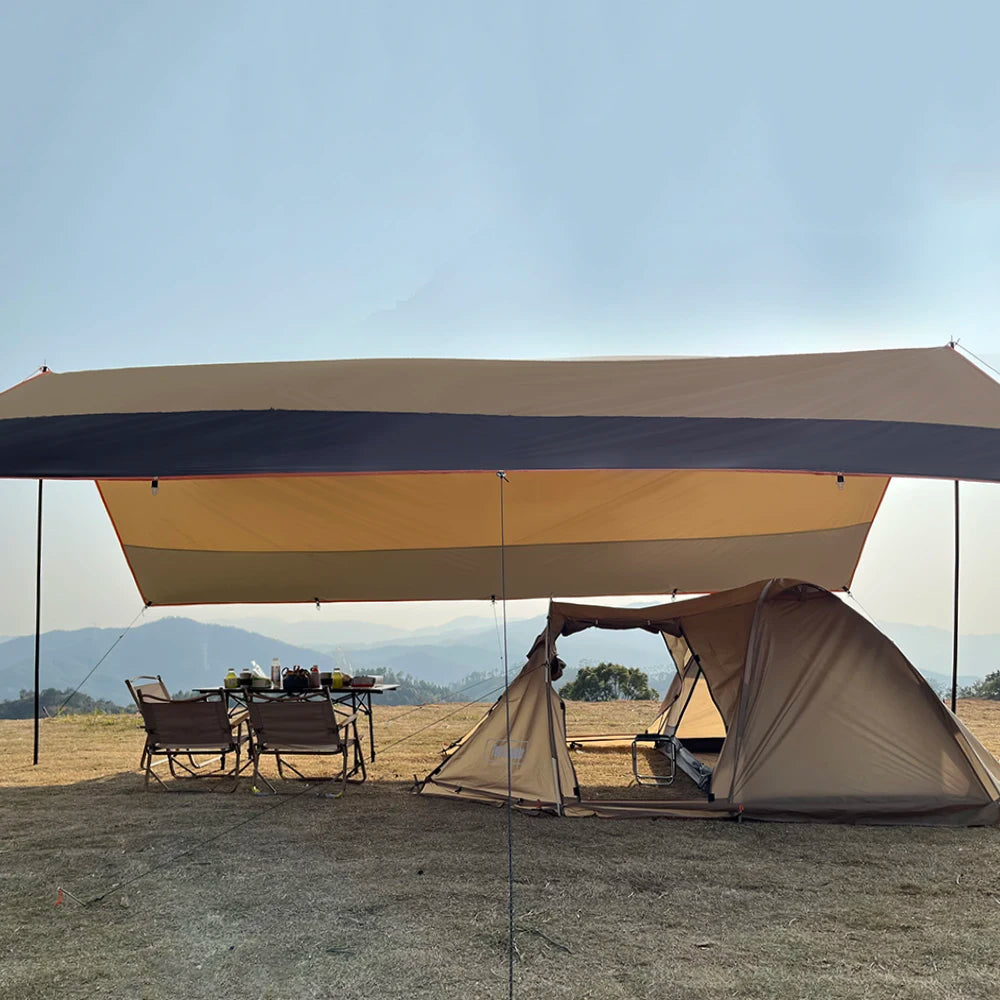 4.4x6m Oxford Camping Tarp | 3000mm Waterproof, UV Shield, 12 Anchor Points