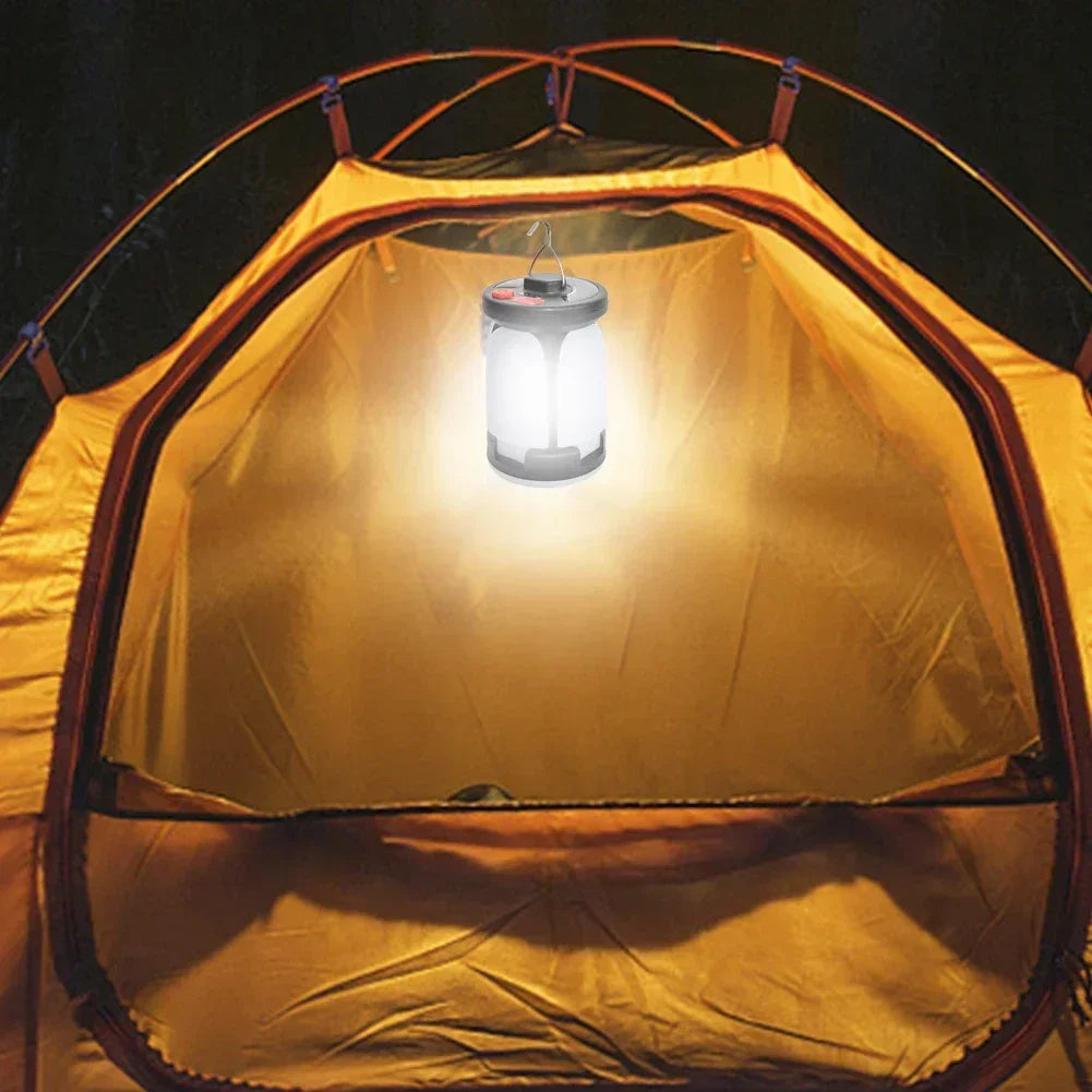 4-Leaf Solar Camping Lantern — Foldable Rechargeable Warm Tent Light & Emergency Torch