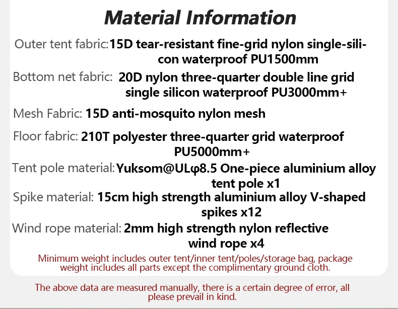 Naturehike Mongar 2 UL/PRO Tent | Ultralight 15D Backpacking 1-2 Person