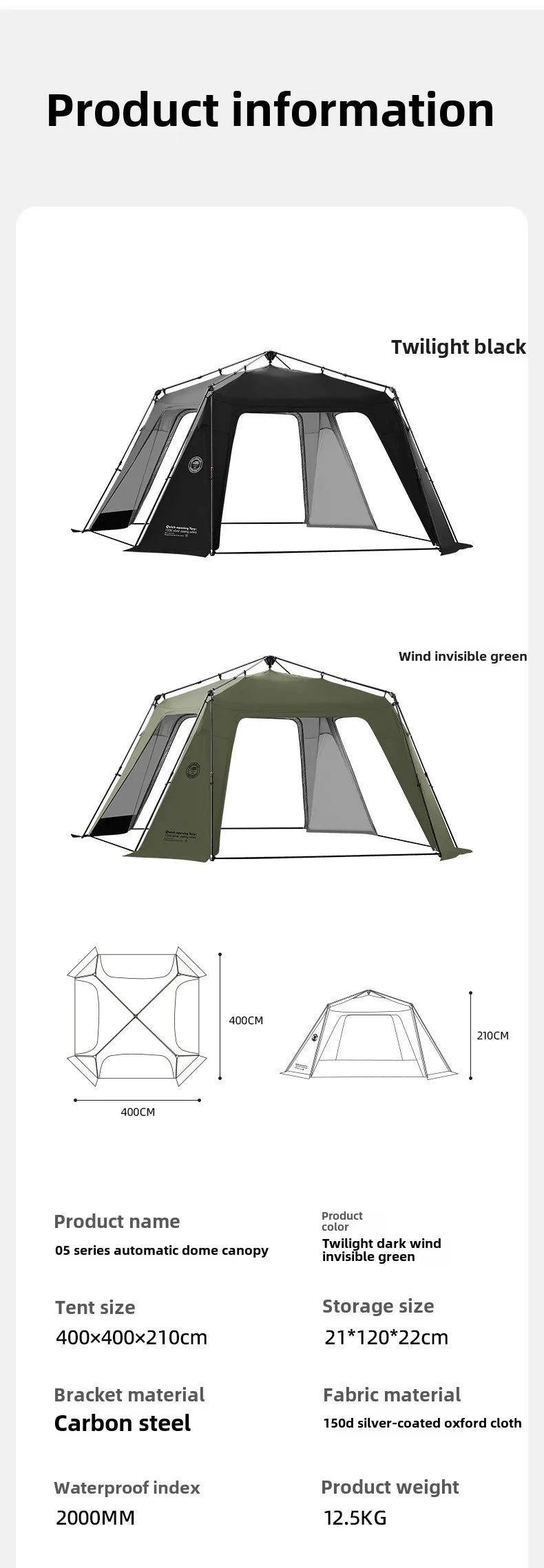 ShineTrip Oversized Dome Tent | Quick Setup 3-4 Person Waterproof Camping