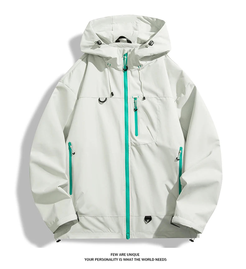 JNLN Unisex Waterproof Windbreaker Outdoor Sport Windproof Single-Layer Jacket Men Women Hiking Climbing Trekking Rain Coat