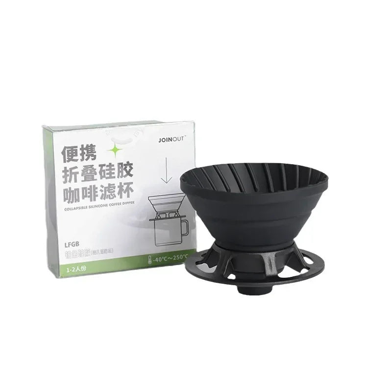 Silicone Foldable Coffee Filter Cup Portable Outdoor Camping Cake Shape Reusable Coffee Dripper Mug