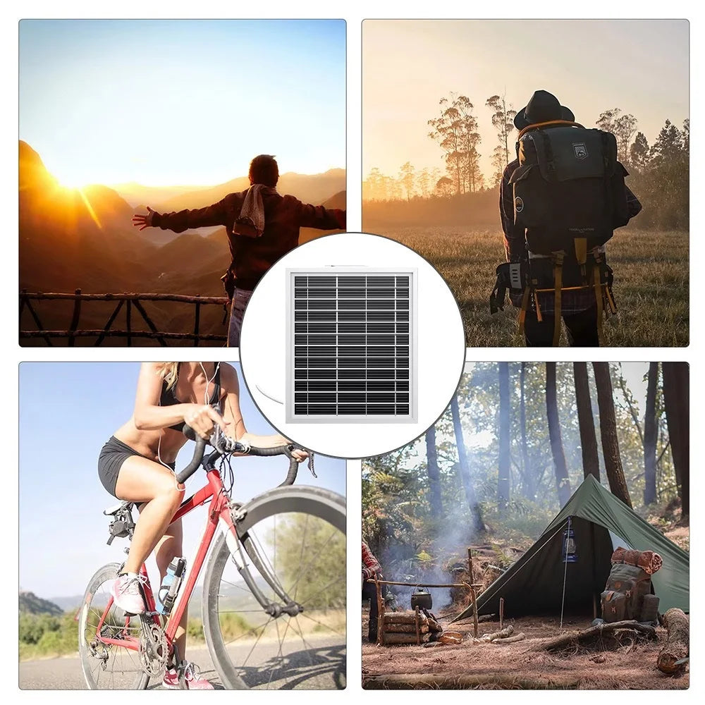 10W 5V Solar Battery Charger For Security Camera Portable Solar Power Panel With Micro USB Type-C Output Solar Panel Charger Kit