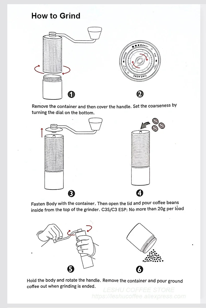 TIMEMORE Chestnut C3S / C3ESP Manual Coffee Grinder — All-Metal Body, S2C Burr, Portable
