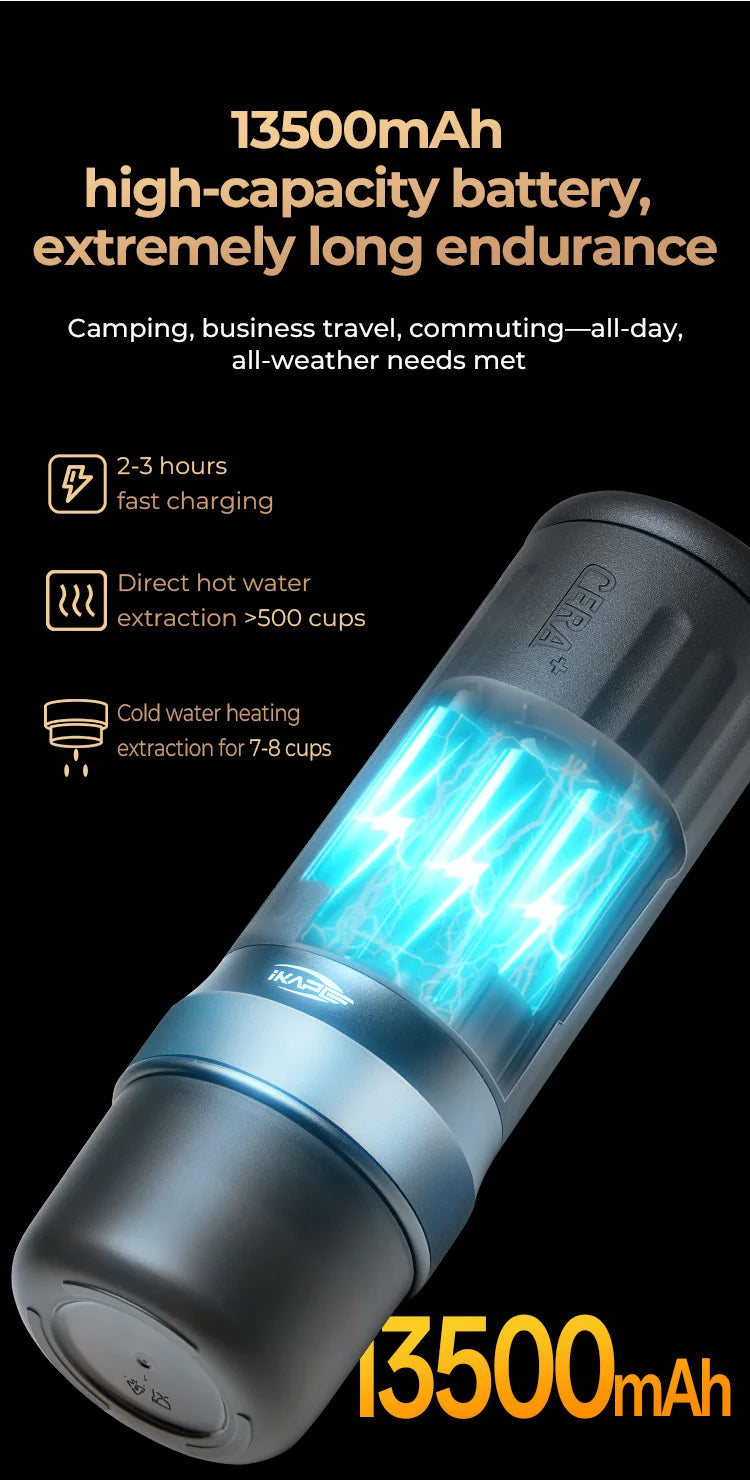 IKAPE Kapo K2 Portable Espresso Machine — Bluetooth, Timer, 51/58mm Bottomless Portafilter