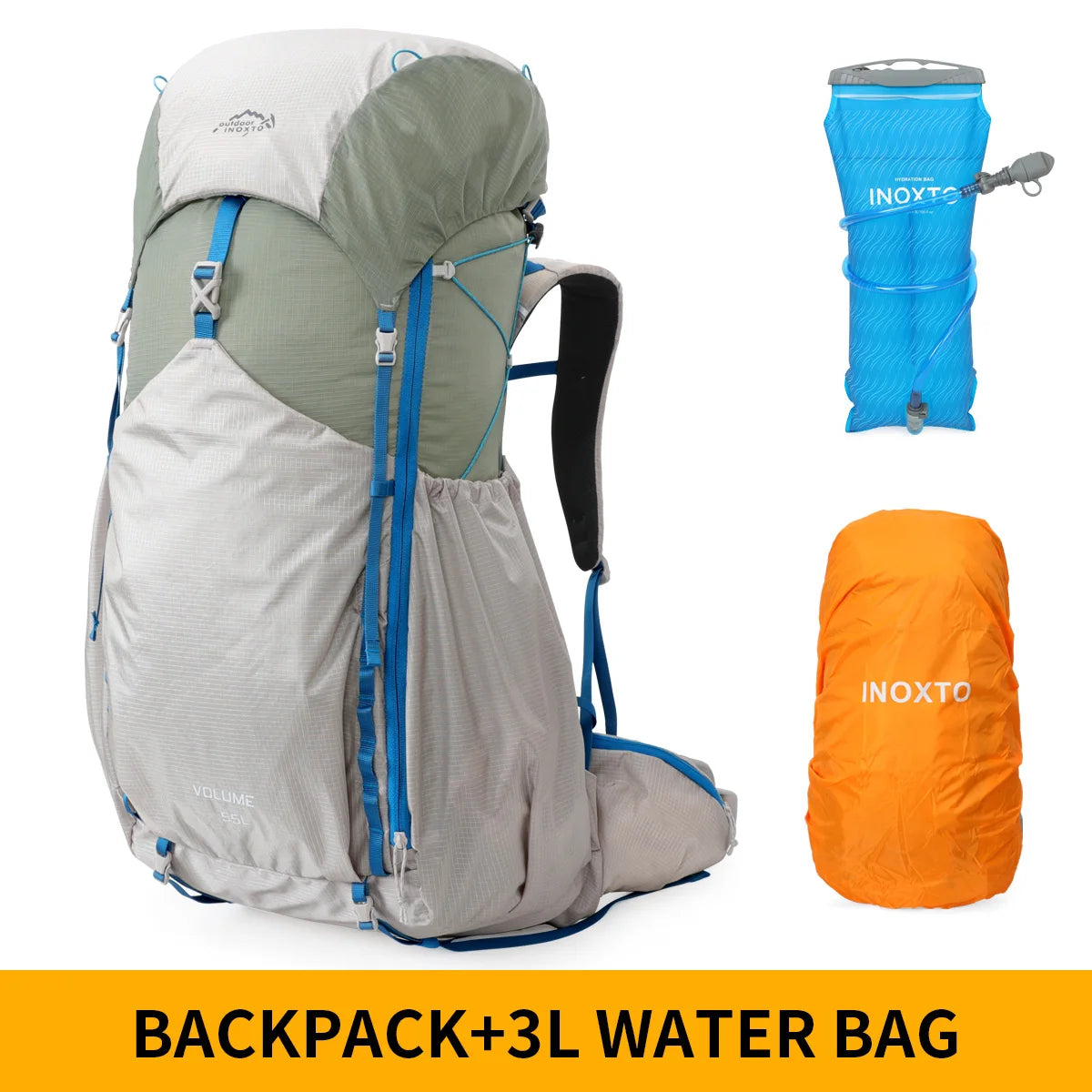 55L Internal Frame Waterproof Hiking Backpack | Rain Cover, Lightweight