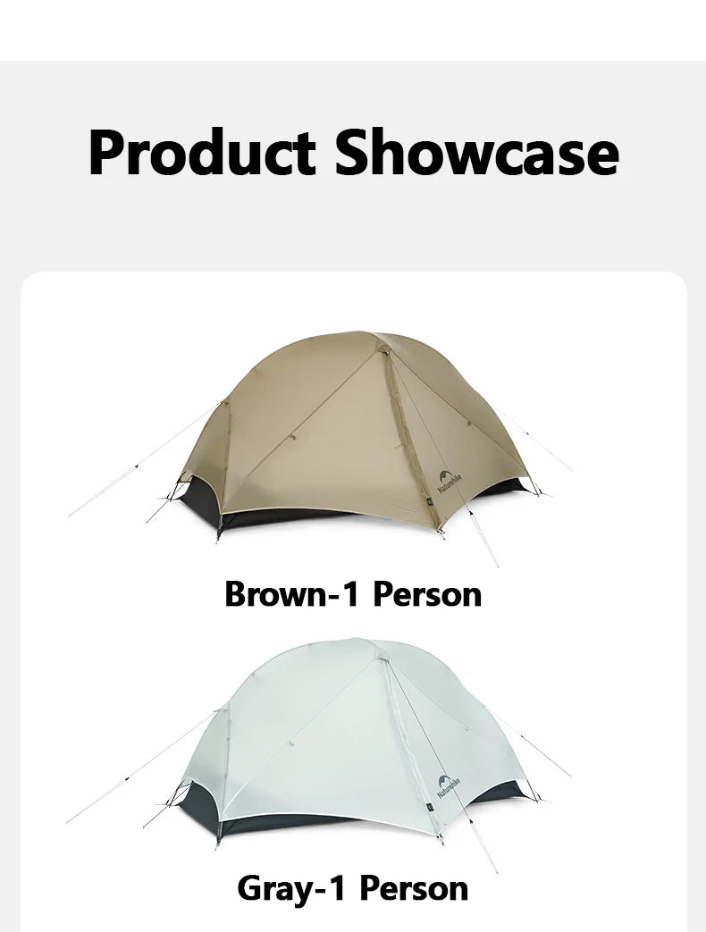 Naturehike Mongar 2 UL/PRO Tent | Ultralight 15D Backpacking 1-2 Person