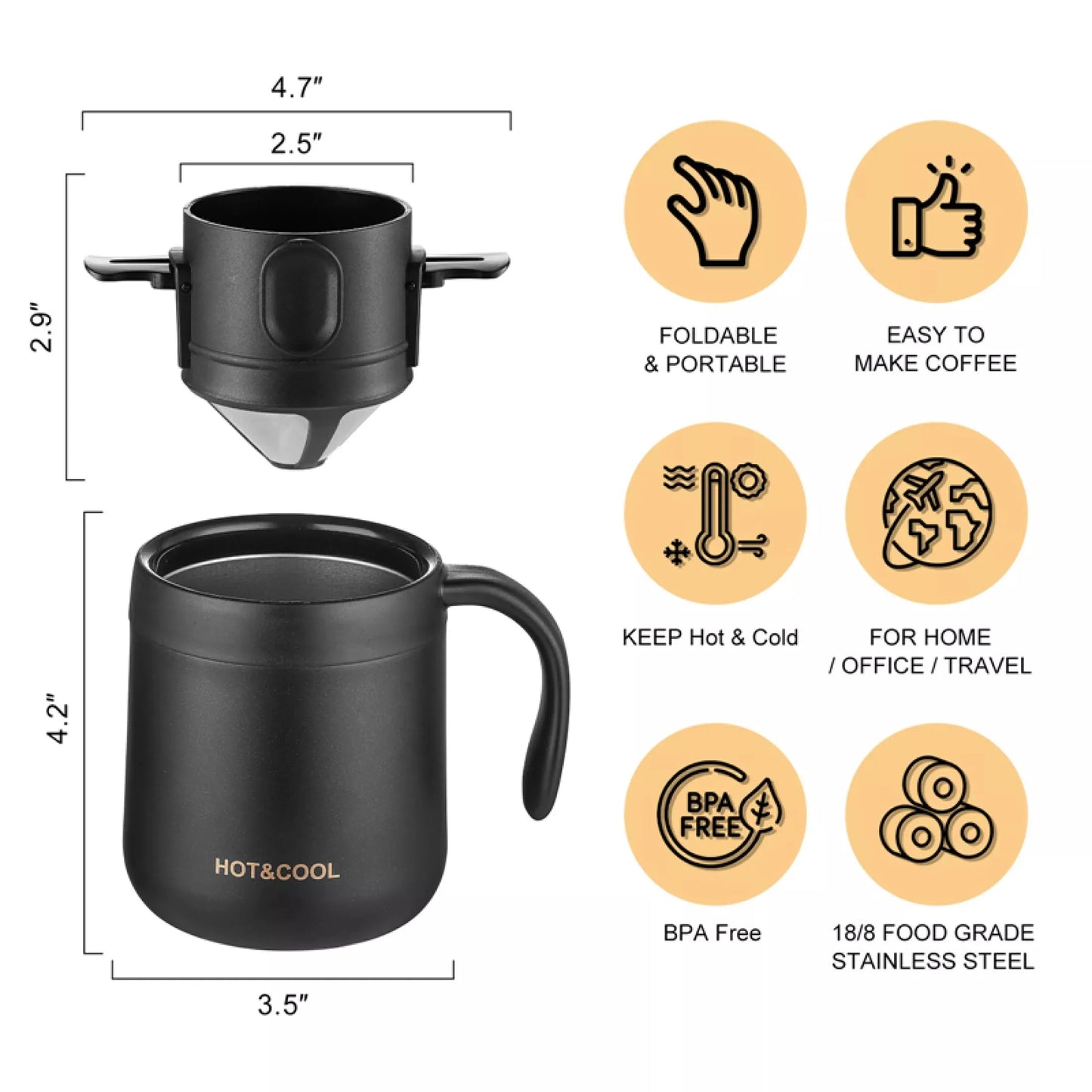 Stainless Steel Pour-Over Coffee Dripper
