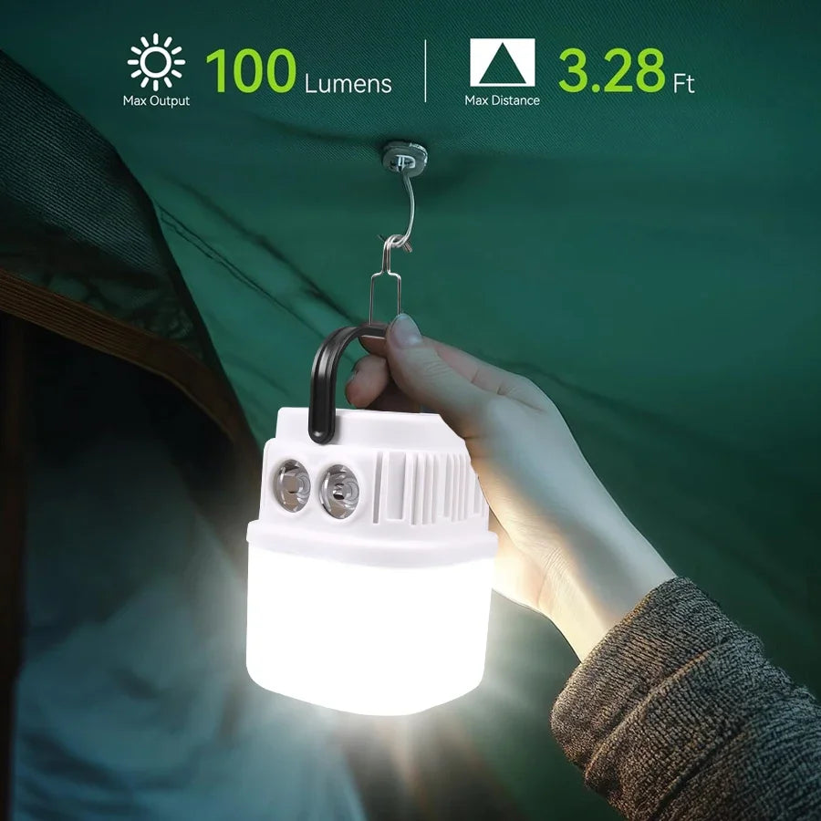 Solar LED Camping Lantern — USB Rechargeable Waterproof Tent Light for Hiking & BBQ