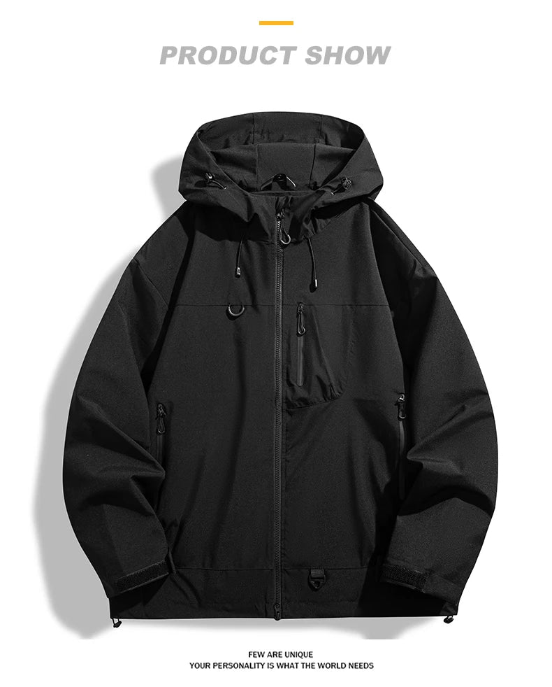 JNLN Unisex Waterproof Windbreaker Outdoor Sport Windproof Single-Layer Jacket Men Women Hiking Climbing Trekking Rain Coat