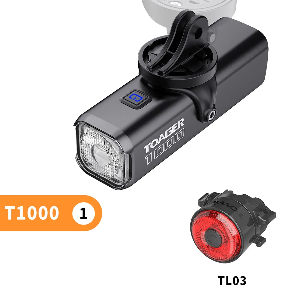 TOAGER 1000LM Bike Light Front Lamp Type C Rechargeable LED 21700 4500mAh Bicycle Light IPX6 Bicycle headlights Bike Accessories