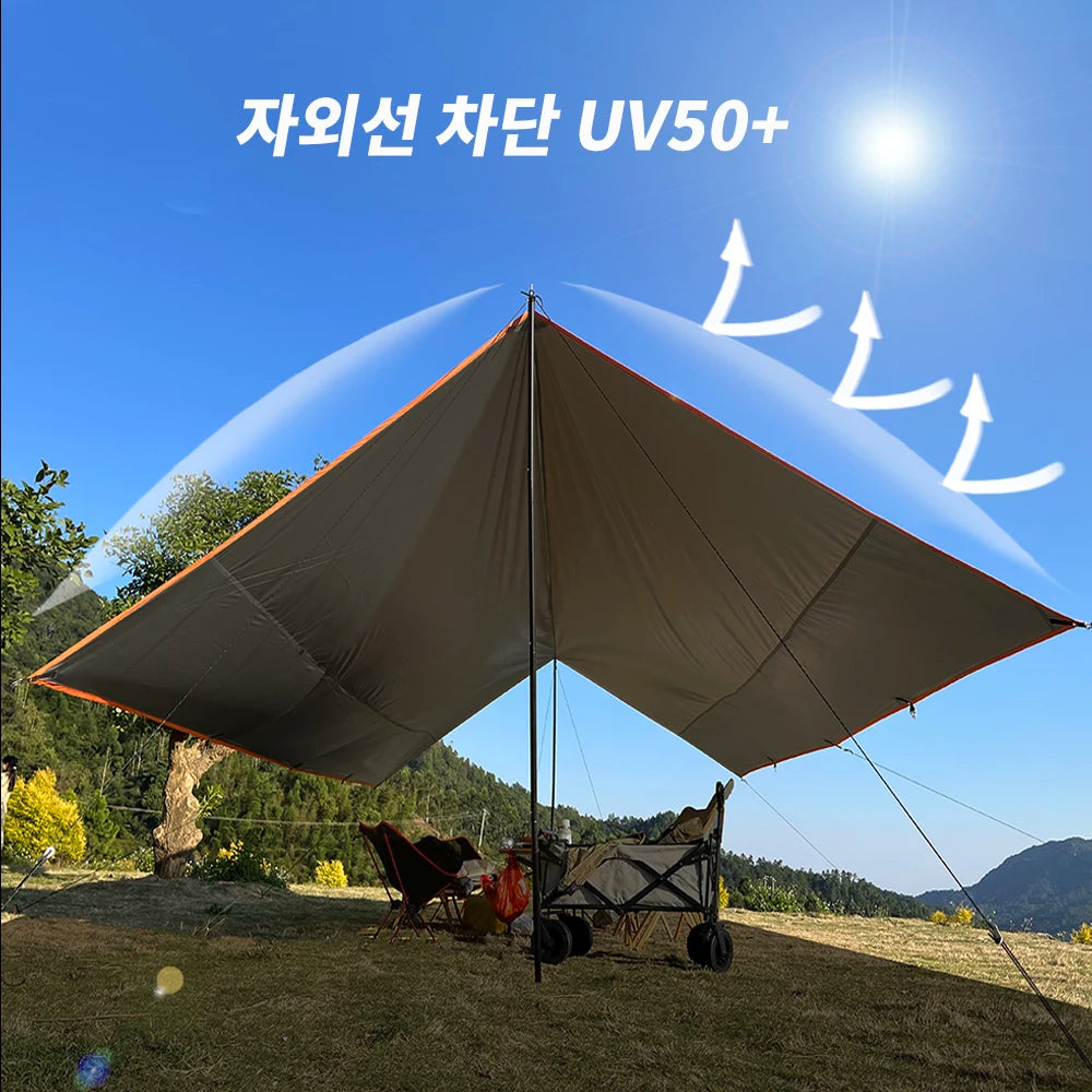 4.4x6m Oxford Camping Tarp | 3000mm Waterproof, UV Shield, 12 Anchor Points
